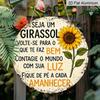 2D Flaches Aluminium Schild im Vintage-Stil, Wanddekoration, In Verschiedenen Größen Erhältlich, Sonnenblume im Rustikalen Stil, Ideales Geschenk für Freunde. Geeignet für Wohnbereiche