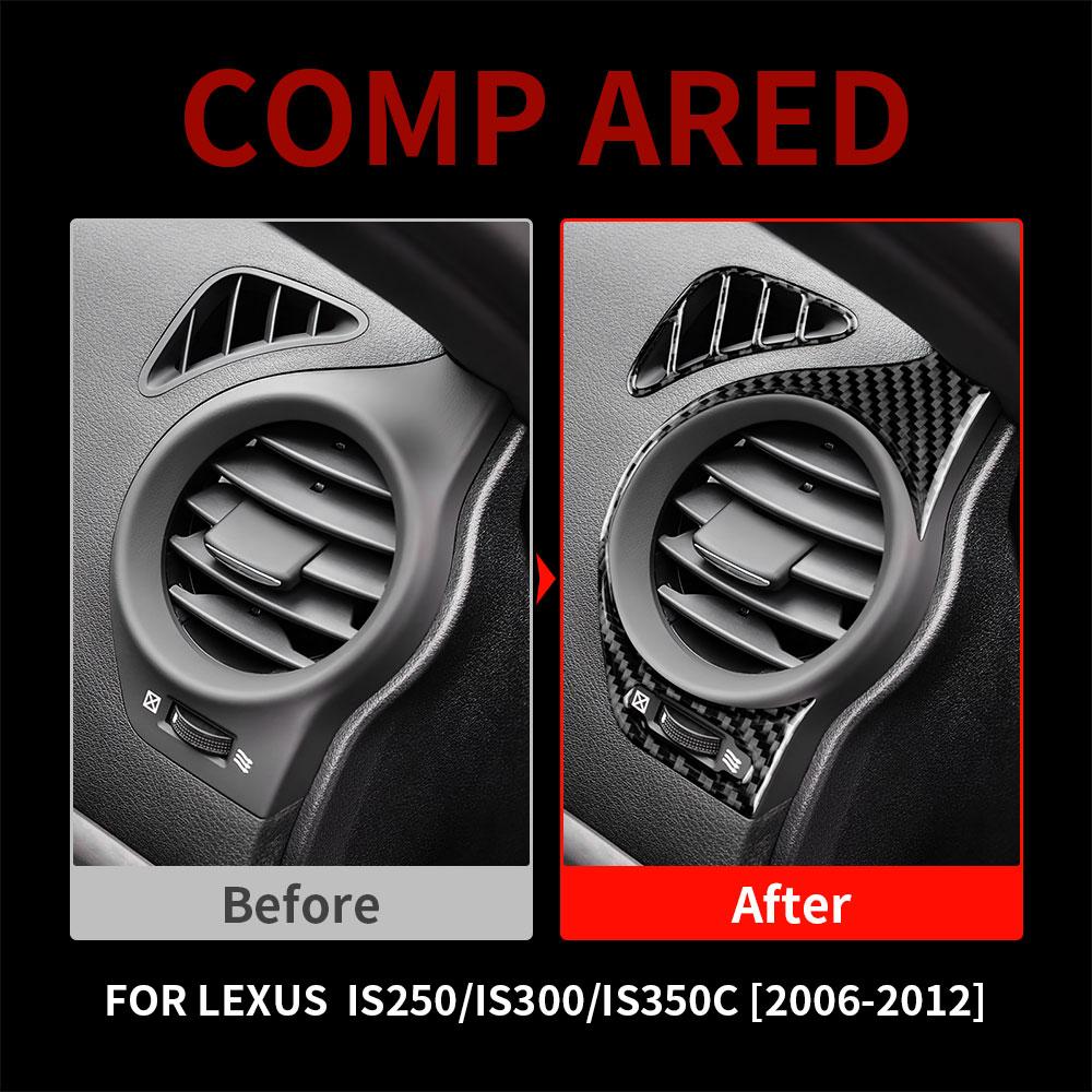 Carbon Fiber Car Air Conditioning Vent Outlet Trim Decoration Stickers For Lexus IS250 300 350C 2006-2012 Interior Accessories