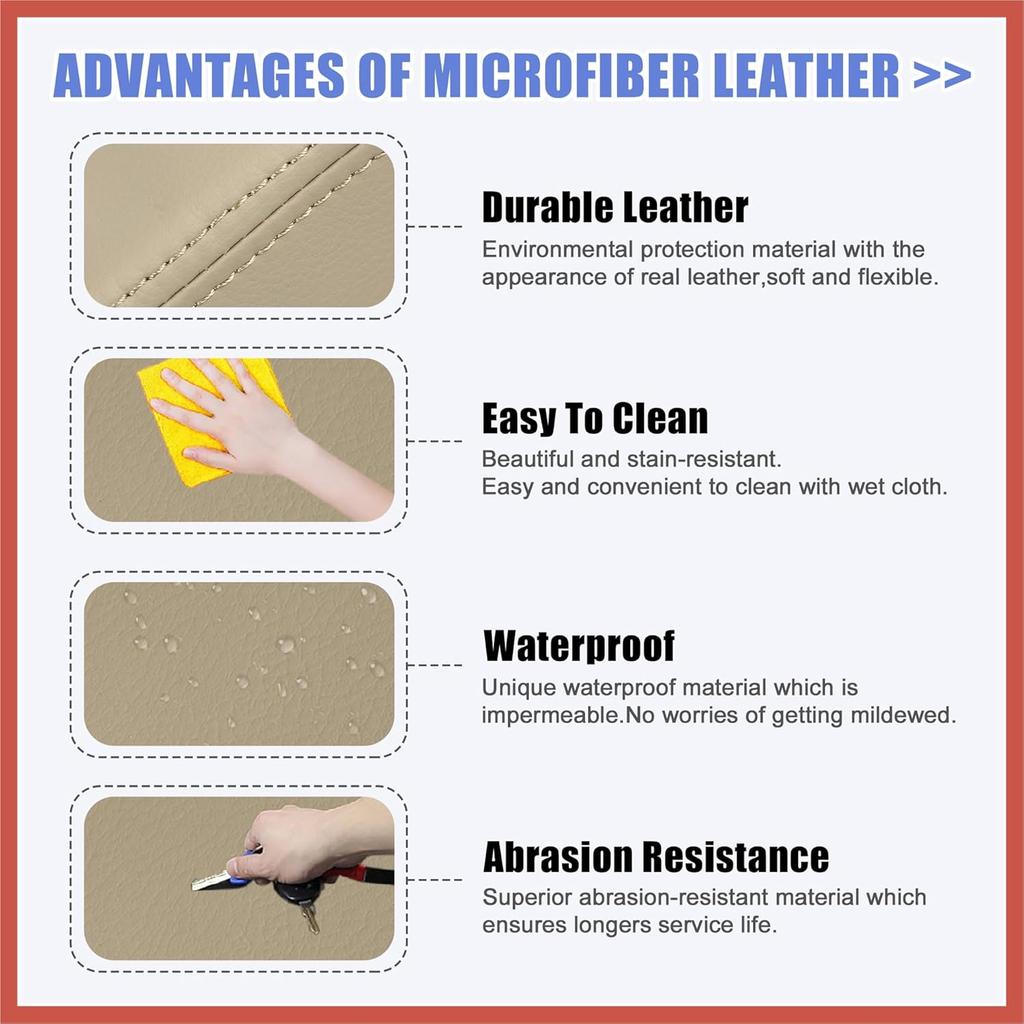 ACROPIX Car Center Console Lid Armrest Seat Box Cover Protector Replacement Microfiber Leather for Toyota Camry 2007-2011 Beige Car Parts