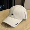 New Trendy Brand Letter Embroidery Frayed Baseball Hat for Women Casual Fashion Versatile Sun Visor Peaked Hat for Men