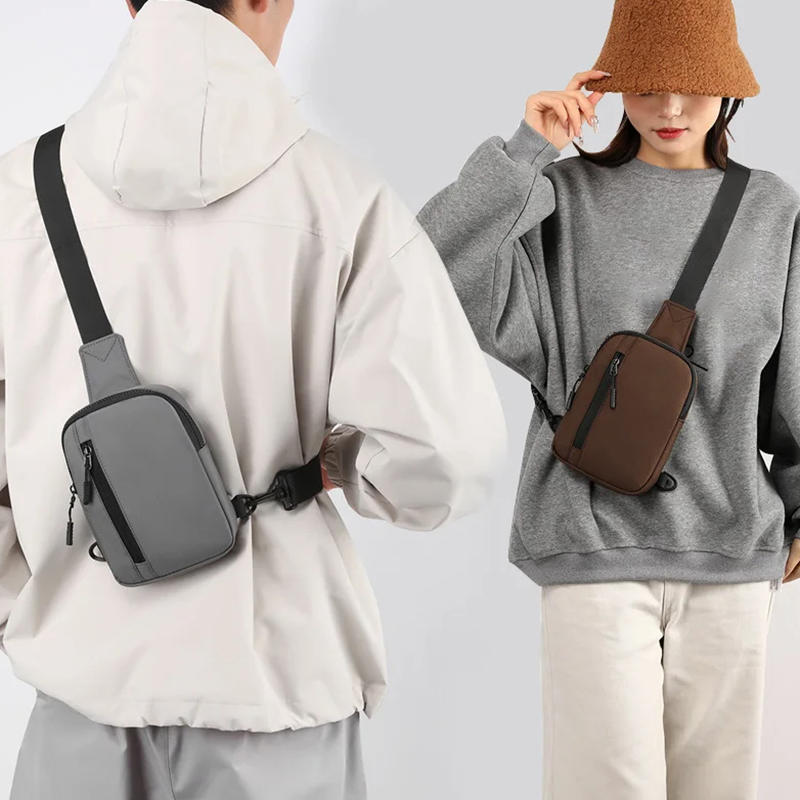 1Pcs Men's Chest Bag One Simple And Fashionable Single Shoulder Chest Bag Large Capacity Shoulder Bag Adjustable Shoulder Strap