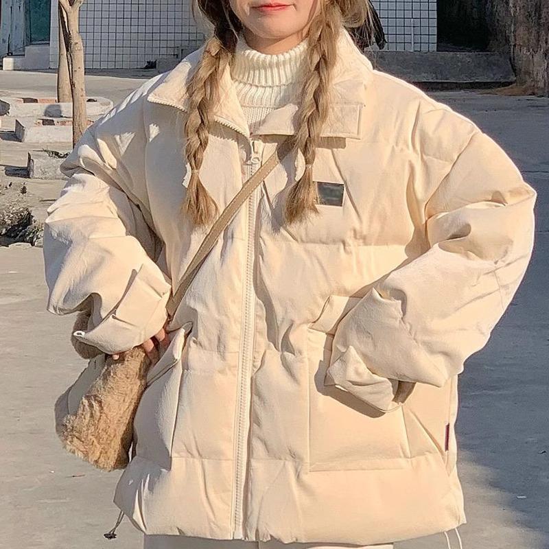 

Куртка пуховая женская миниатюрная 2023 зимняя белая: ПУ кожа, Утепленное, Универсальное, Теплое пальто L бежевый
