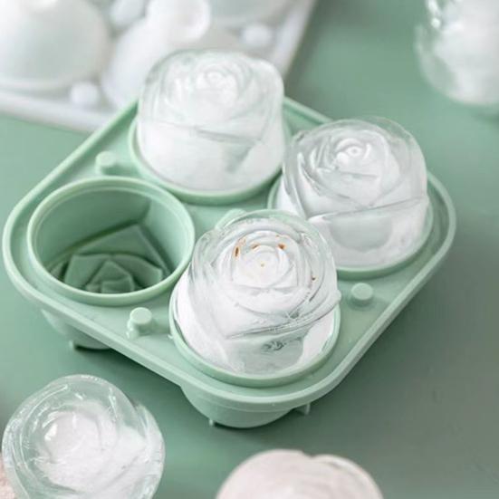 Rose Ice Cube Mold Food Grade Silicone Tray for Cocktails Whiskey Bourbon Easy Release BPA Free Ice Cube Maker