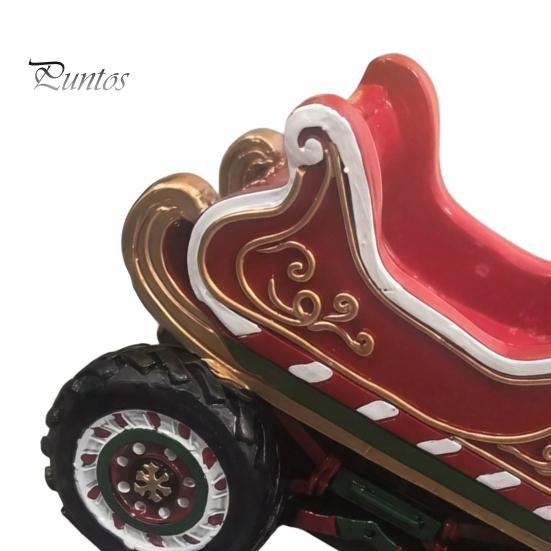 Decorative Holiday Gifts for Collectors Retro Christmas Sleigh Truck Ornament, Vehicle Figurine, Resin Vintage Durable Craft Decoration, Red
