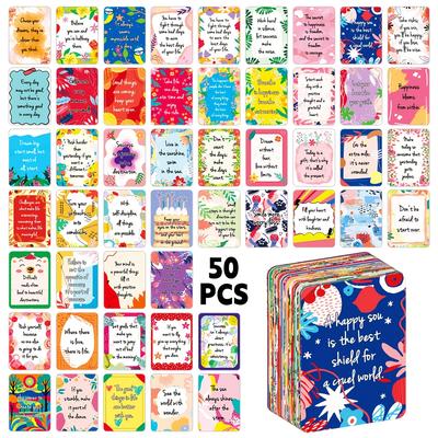 50 cartes d'affirmation inspirantes pour femmes - Cartes postales d'encouragement motivantes pour pensées positives quotidiennes, Cadeaux pour la Saint-Valentin entre amies
