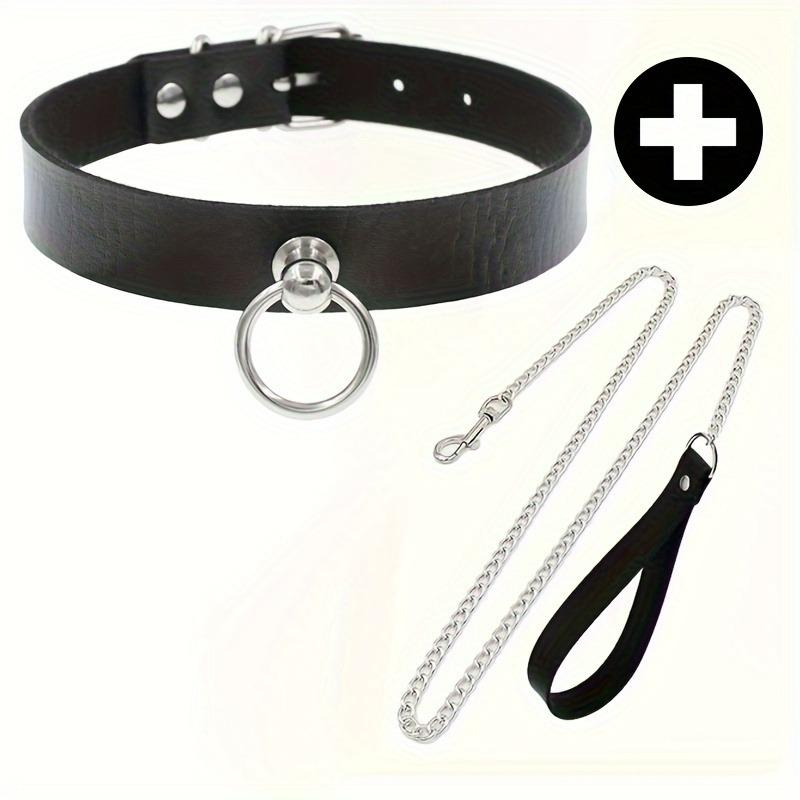 Gothic Punk Pu Leather Choker With O-Ring - Adjustable Collar Necklace For Women, Perfect For Halloween & Everyday Wear