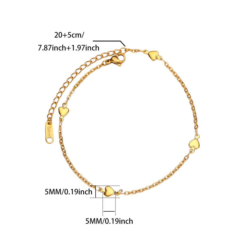 Tiny Heart Stainless Steel Anklet Gold Color Anti Fading Foot Anklets Bracelet Summer Beach Accessories Vintage Jewelry Gifts