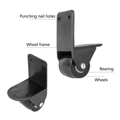 2 piezas Rueda Fija de Alta Resistencia Rueda Fija Ala de Fijación en Ángulo Recto Aire Vestíbulo de Hotel Carro de Equipaje Carro para Maletas