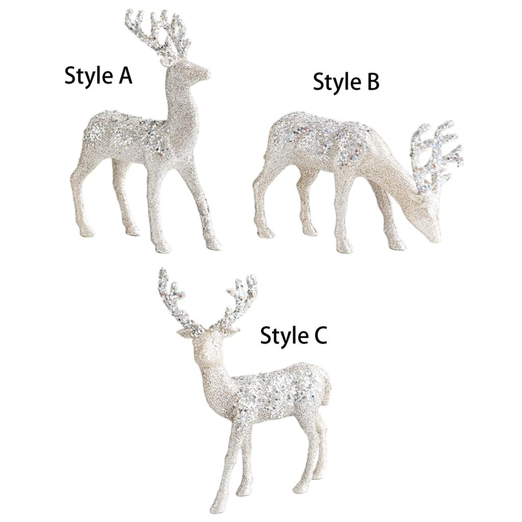 Weihnachts-Rentierfigur, stehend, Rentier-Statue, Pailletten, Weihnachtsdekoration, Weihnachtsgeschenk für Kaminsims, Regal, Party, Innenbereich, Zuhause