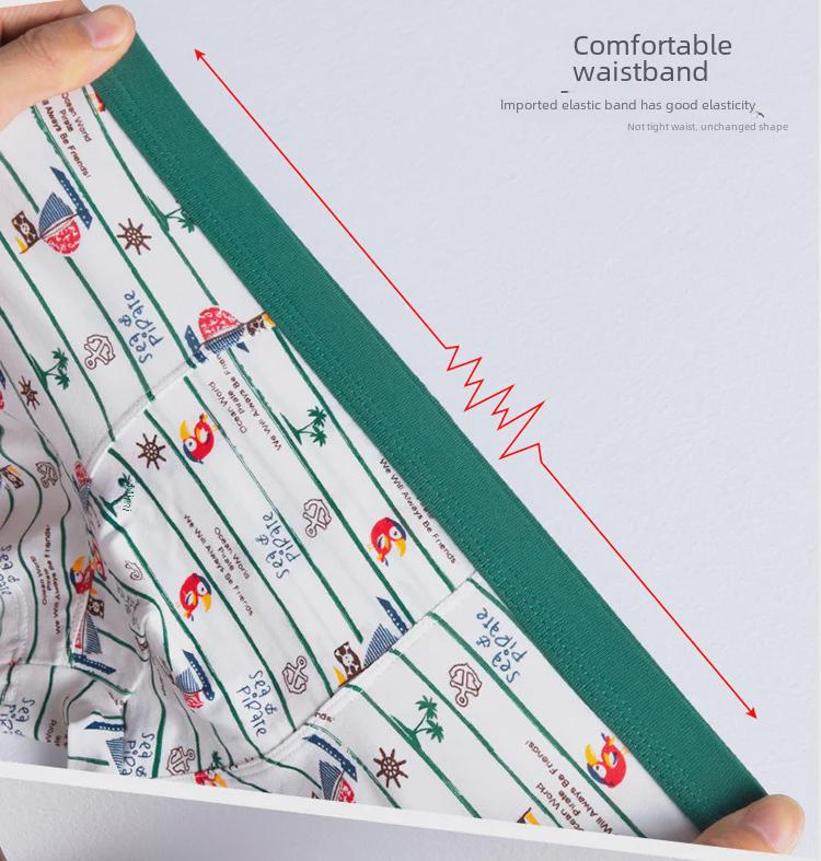 Bawełniane bokserki chłopięce, 50 sztuk - Chłopięcy wzór z kreskówki dla starszych dzieci