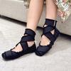 New Tassel Strap New Design Women's Ballet Shoes Buckle Strap Flat Casual Women Shoes Fashion Hand-made Square Toe Sapato