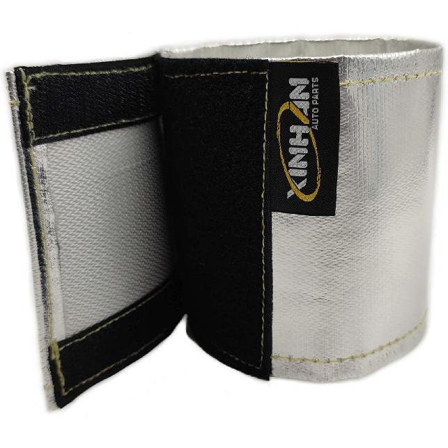 Xinhan Aluminum fiberglass heat shielding Universal Starter heat shield 7 X 24in and 5.5 x 17in Wrap Self Attaching (7” x 24“) 5.5  x 17“