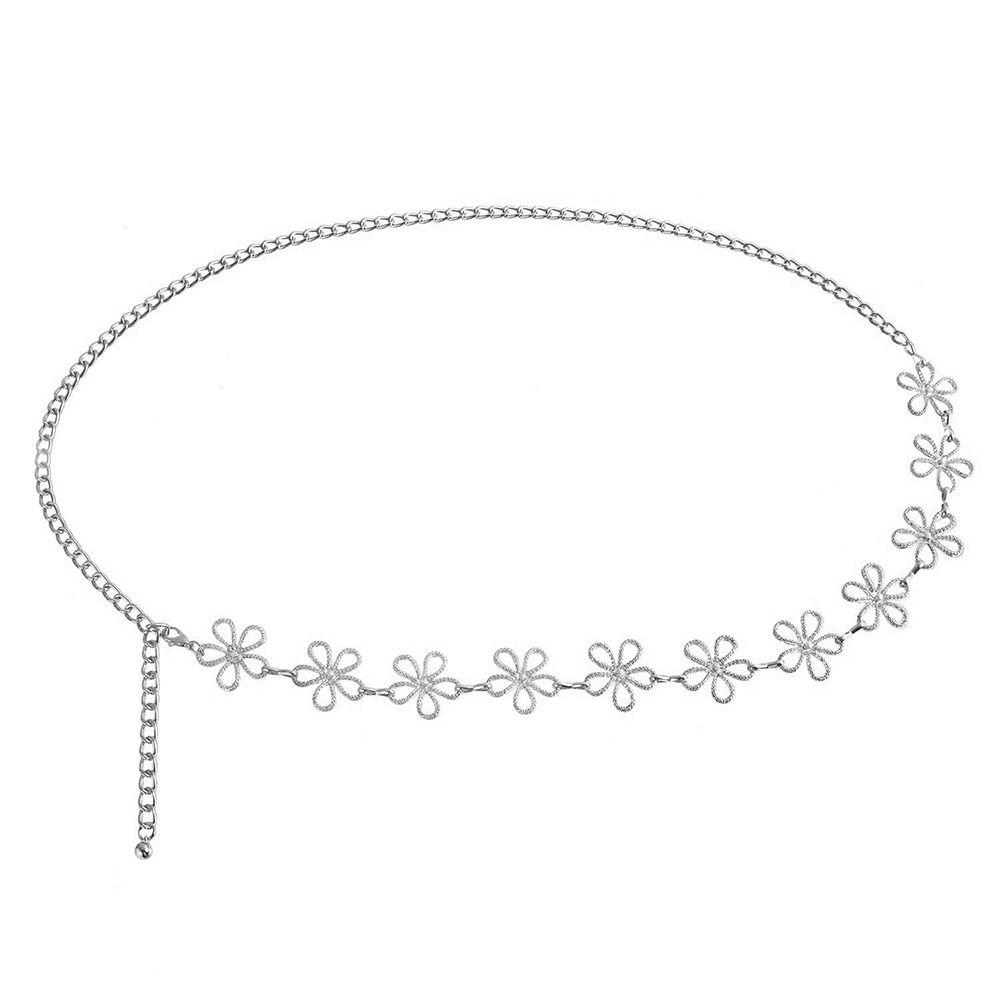 Versatile Match Metal  Belt Flower Body Chain Fashion Bikini Belly Belt  Women