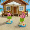 Cute Flamingo Solar Car Ornament Plastic Dashboard Decor with Automatic Swing Hawaiian Grass Skirt Design Car Desk Seaside Decoration Novelty Gift