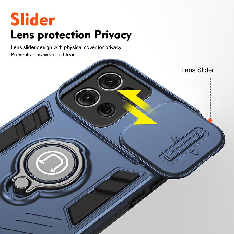Moto G45 G64 G75 Armor Shockproof Defender Phone Case For Motorola Moto G75 Magnetic Wireless Charging Hard PC+TPU Back Cover