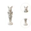 Easter Bunny Figurine Easter Decor Rustic Rabbit Statue for Shelf Farmhouse Office
