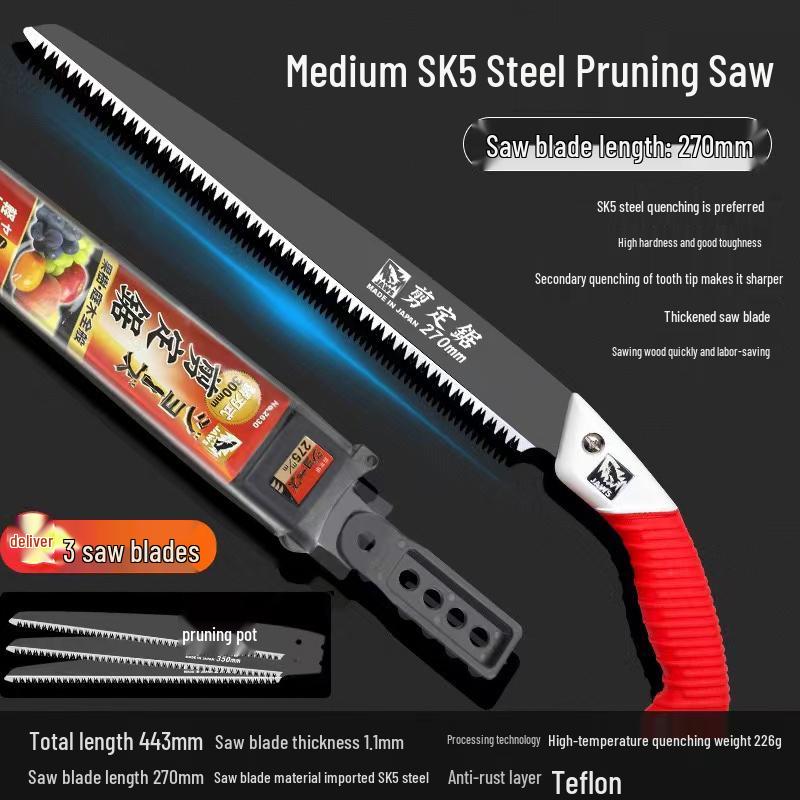 Japanese Great White Shark Hand Saw for Trees and Woodworking - Manual Handheld Saw