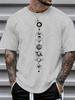 Unisexs Summer  Cotton Fashionable Casual Sports Loose Space Planet Pattern Printed Round Neck Short Sleeved Tshirt Top
