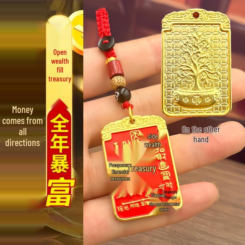 

Брелок для ключей из латуни «Богатство»: Откройте пять путей к процветанию с помощью хранилища сокровищ и кулона Бога богатства Brass