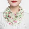 Female Ice Silk Floral Fake Collar Neck Guard Scarf Summer Sunscreen Sunshade Snood Hollow Lace Print Multifunction Shawl P46