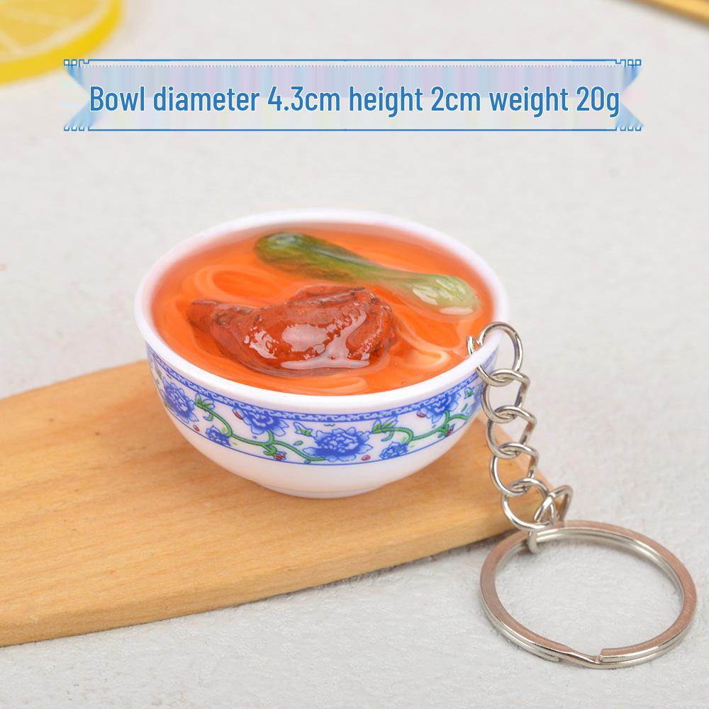 Chinese-Style Edible Toy Keychain: 4cm Simulation Food Bowl Pendant Gift