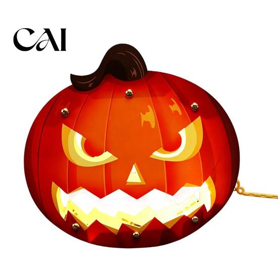Indoor Festive Atmosphere Props Halloween Lantern Craft Set for Kids, DIY Handheld Paper Pumpkin Ghost Battery Operated LED Lights with Light Trick or