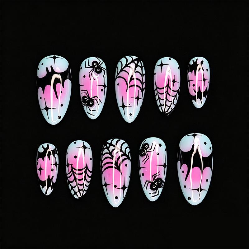 Summer European American 3D Strawberry Cherry Almond Nail Art Gel Tips