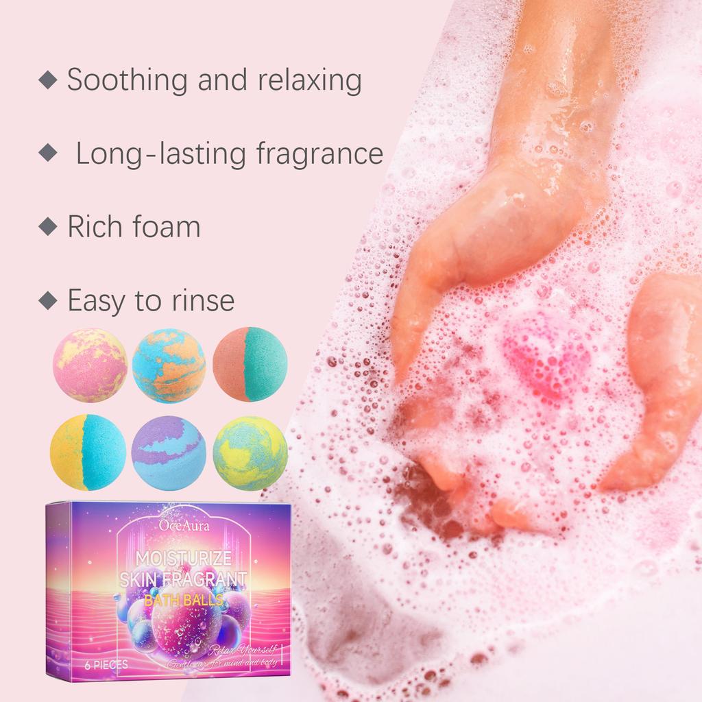 Moisturize Skin Fragrant Bath Balls Set Handmade Natural Bath Balls Men Women Soothing Exfoliate Floating Bubble Self Care Gifts