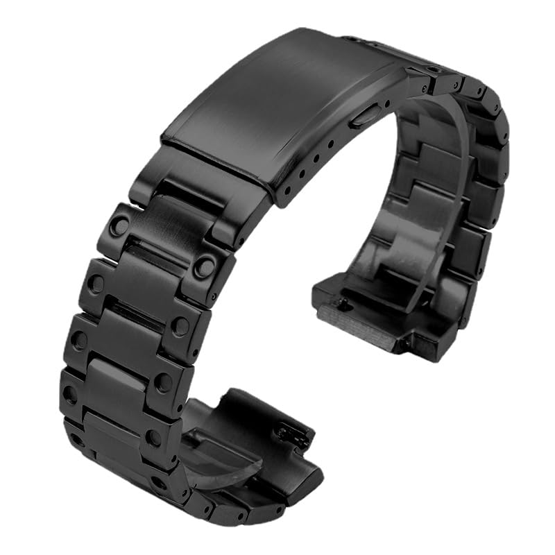Small Square Modified Stainless Steel Watch Strap with Protruding Bracelet for and Watch Cases Watch Band for [Zealbeaty] GM-5600 GM-2100 (Black