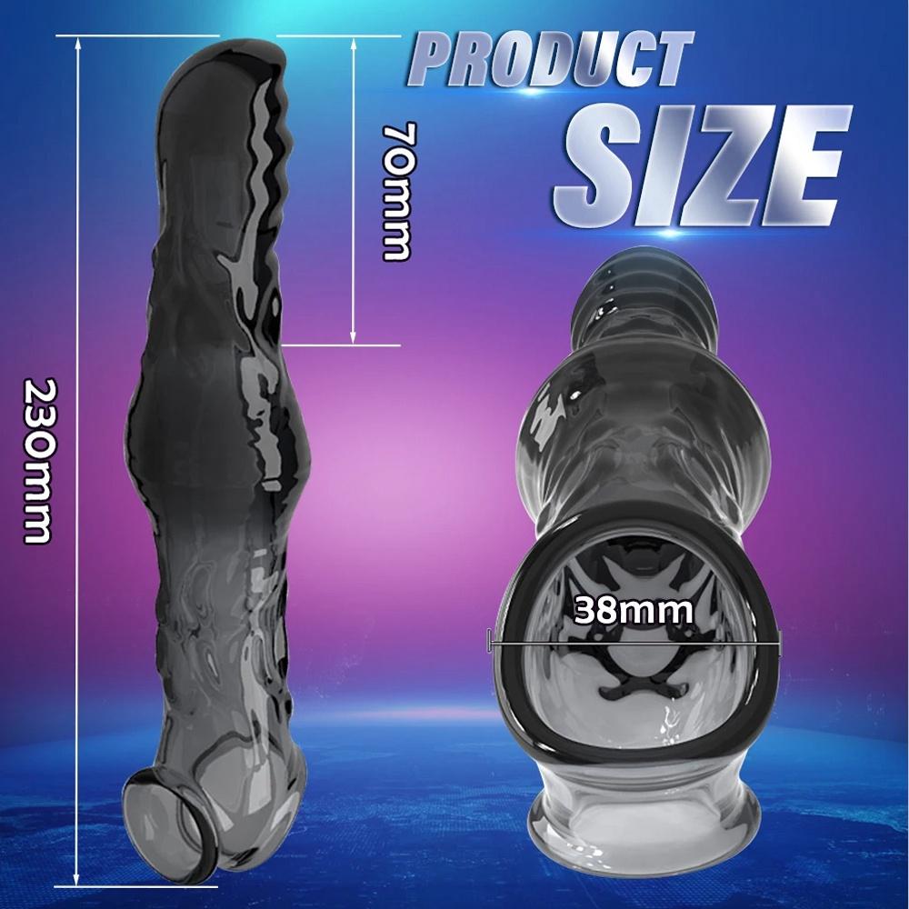 Extend 7cm Penis Enlargement Sleeve Vibrator Cock Ring Reusable Condoms Sex Toys for Men G Spot Vibrating Delay Ejaculation