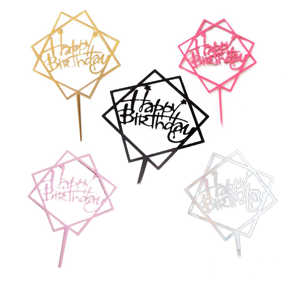 Doppelschichtiger quadratischer Sternkuchen Acryl-Topper DIY Cupcake-Stiel Geburtstagsparty Dessertdekoration