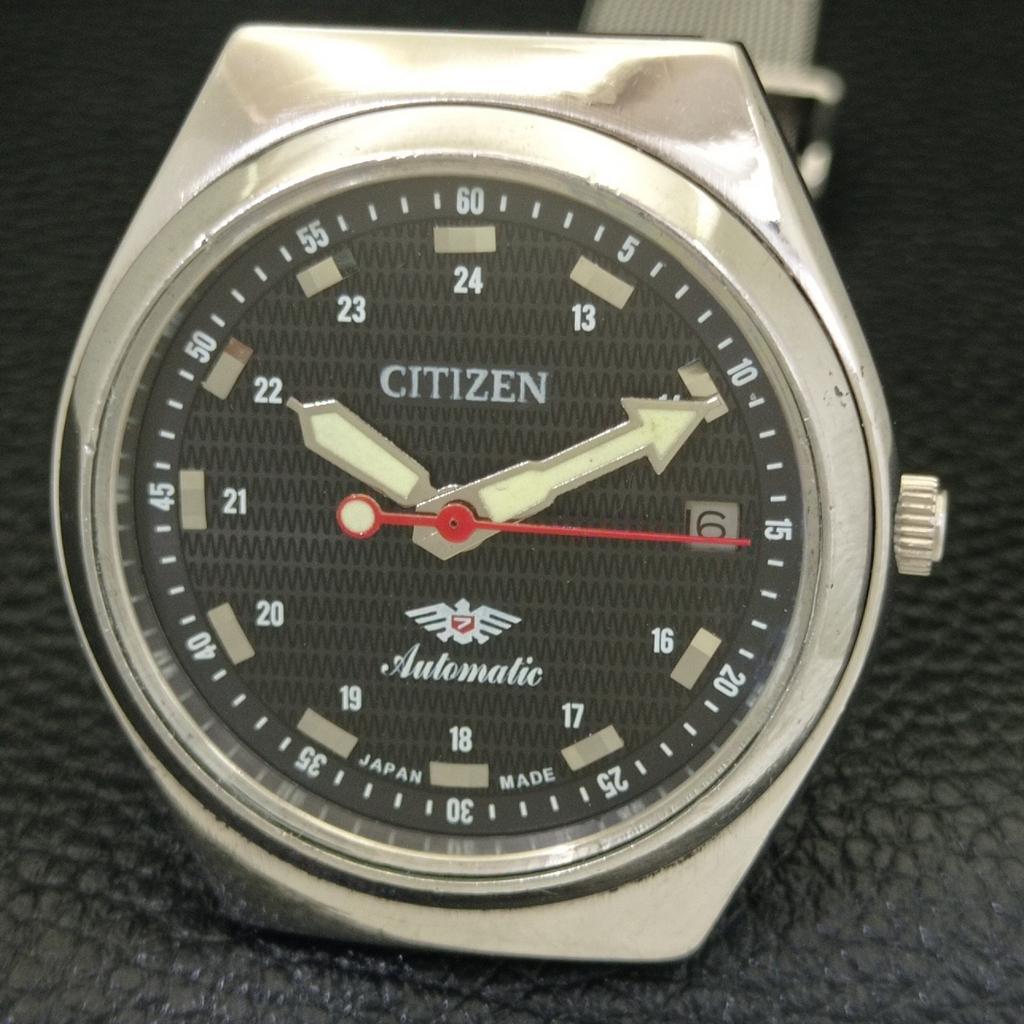VINTAGE CITIZEN AUTOMATIC 8200 JAPAN MENS DATE BLACK COLOR DIAL WATCH a500213-2 R151b-a500213