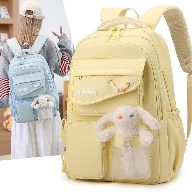 Japanese Ins College style backpack with pendant versatile large capacity backpack for women school bags for middle school girls