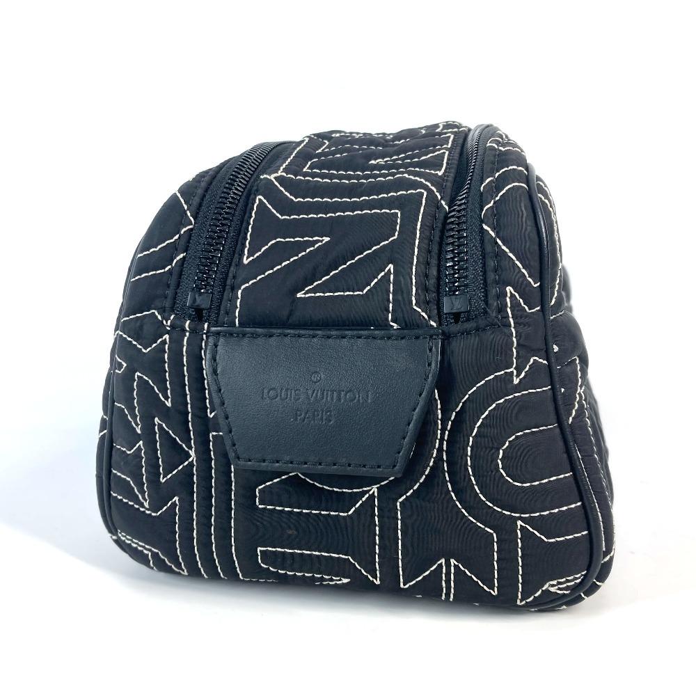 Louis Vuitton M21435 LV Snow Collection dopp kit Pouch Clutch bag Black/White