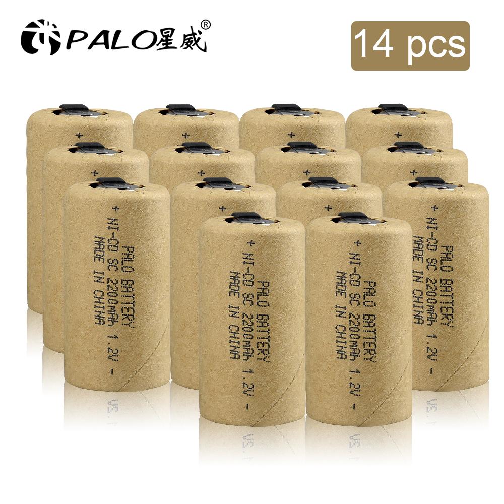 PALO 1.2V SC Battery 2200mAh Sub C NiCd Rechargeable Battery with Tab Power Tool NiCd SUBC Batteries Electric Drill Screwdriver