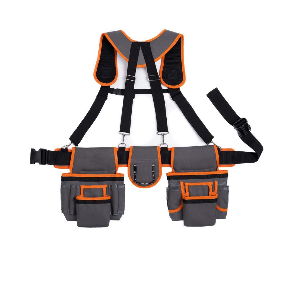 

Double Shoulder Strap Woodworking Tool Belt Suspender Tool Belt Construction Site Style 4