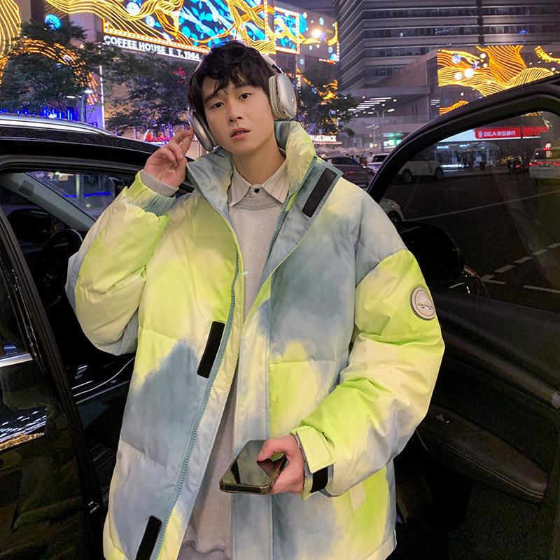 

Мужская пара в том же стиле зимняя утепленная куртка с воротником-стойкой белая куртка на утином пуху мужская модная брендовая мода для подростков 2XL