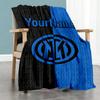 Inter Milan Personalized Name Blanket Multi-purpose Personalized Blanket Soft Warm Cozy for Office Chair Living Room Office Livingroom