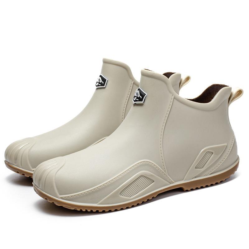 Leichte kurze Regenschuhe Herren Wasserschuhe Lieferservice Fahrer Spezial-Gummistiefel Küche Angeln Herren Wasserdicht und Rutschfest Gummischuhe