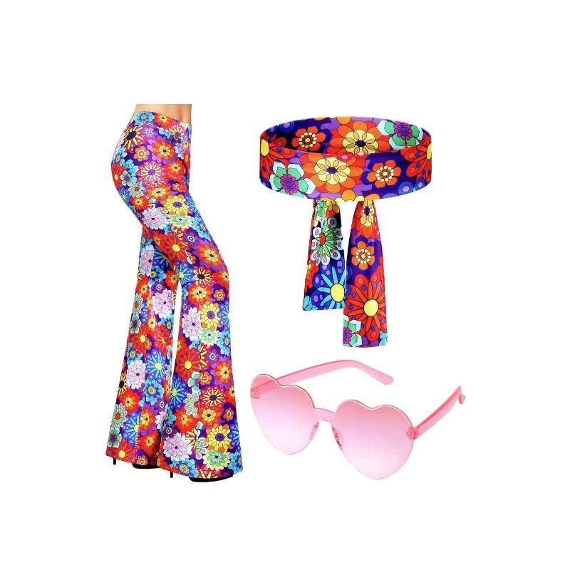 Girls Fashion Trend Printed Hip Hop Style Flared Pants Plus Headwear