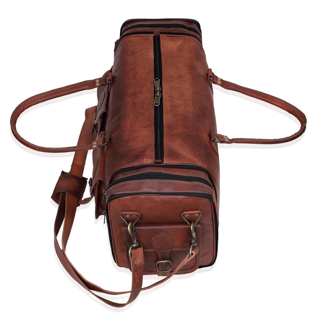 Personalized Handcrafted Leather Weekender Bag for Men Travel Overnight Monogram Duffel Groomsmen Gift
