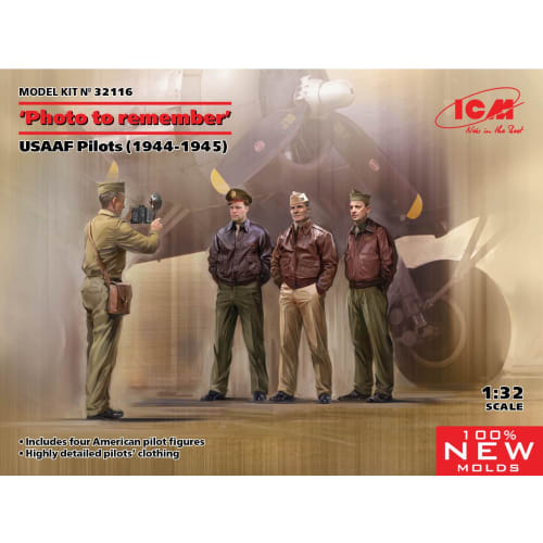 ICM 1/32 USAAF Pilot (1944-1945) Commemorative Photo Plastic Model Kit 32116