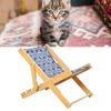 Cat Hammock Bed 4 Gears Adjustable Breathable Wooden Raised Pet Bed for Indoor Kitten Canvas