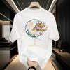 American Trendy Brand Pure Cotton Men'S Printed Short-Sleeved T-Shirt Trendy Men'S And Women'S Casual Round Neck T-Shirt Men'S