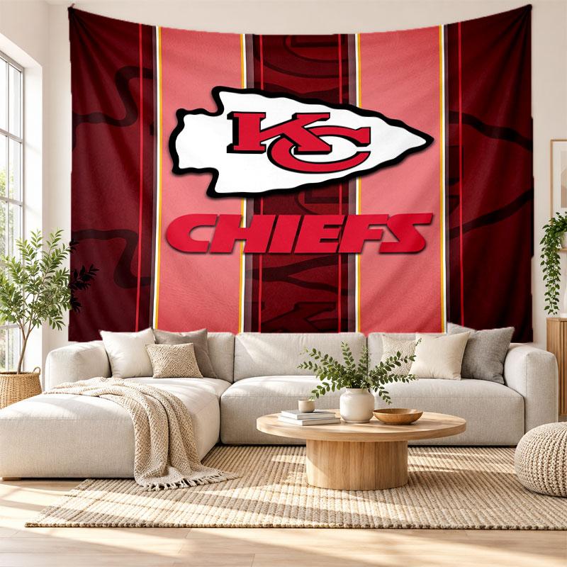 Kansas City Chiefs Wall Tapestry, Soft Fabric Wall Hanging, Decorative Backdrop For Bedroom Home Wall Art