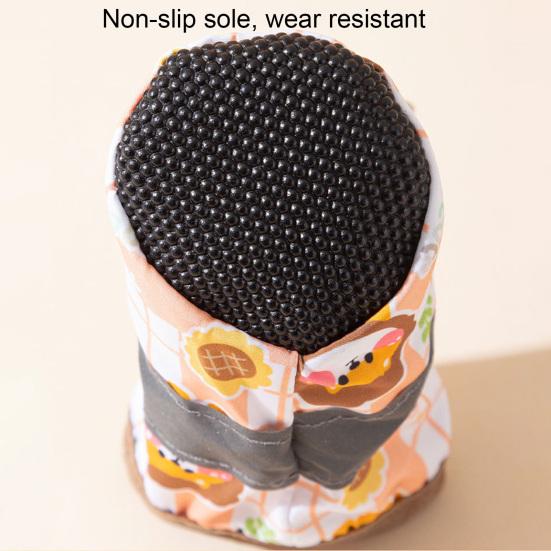 4Pcs Pet Shoes Anti-Slip Protect Paws Soft Lining Windproof Drawstring Design Comfortable To Wear Anti-Dirty Small Dog Teddy Shoes
