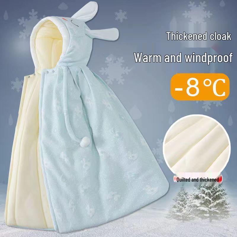 

Windproof Fleece-Lined Toddler Cape: Thickened Baby Wrap for Boys & Girls Size 100 (0-6 years)