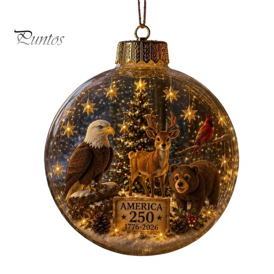 Sfere di Plastica Antirottura Ornamento Storia di Natale Luminoso, Mini Scena Festiva nella Sfera, Decorazioni Luminose Regalo Sfera Trasparente da Appendere all'Albero di Natale