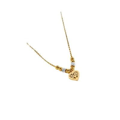 Women'S Necklace European And American Temperament Round Bead Clavicle Necklace Full Of Diamond Zircon Love Pendant
