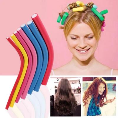 10pcs Flexible Hair Curling Rod Hair Curler Makers Soft Foam Bendy Twist Curls Flexi Rollers Styling Tools Hair Roller No Heat